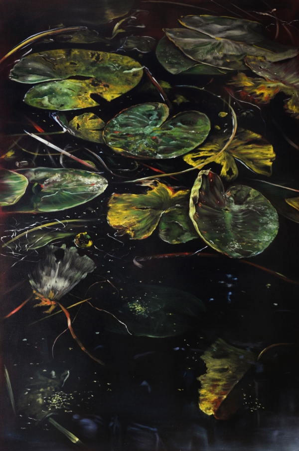 Pond lilies- left panel, Oil, 150 x 220 cm