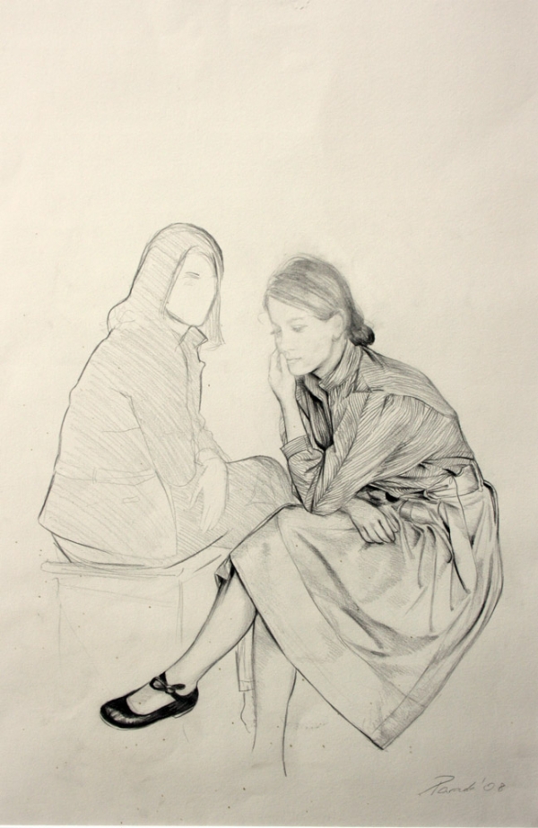 L´absence du maitre– study, Pencil, 40 x 60 cm