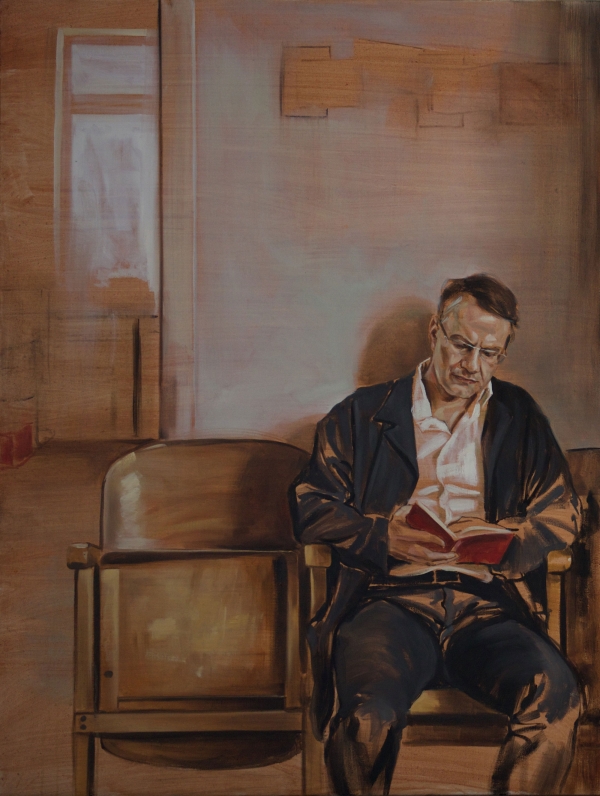 Durs Grünbein-reading, Oil, 95 x 125 cm