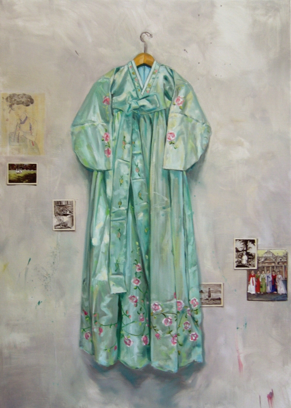 Hanbok grün, Oil, 130 x 170 cm