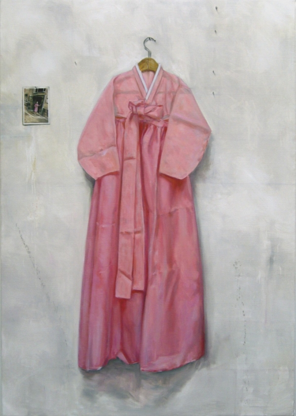 Hanbok in rosa, Oil, 130 x 170 cm