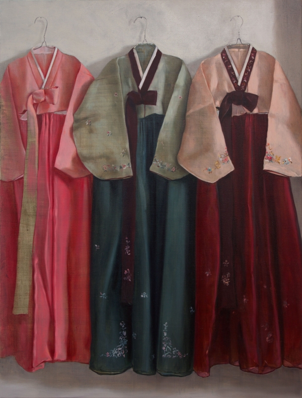 Frau Kim und Frau Schöneweiß, Oil, 95 x 125 cm