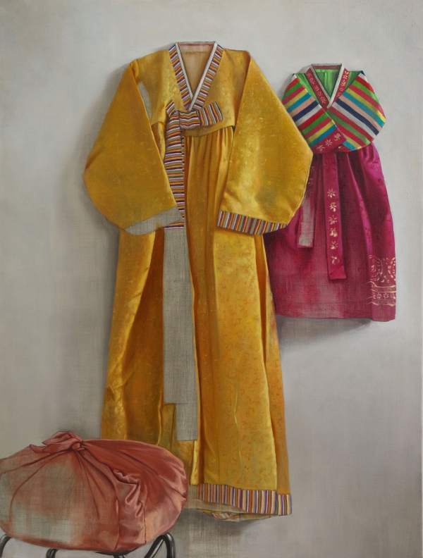 Frau Suh mit Kind, Oil, 125 x 95 cm