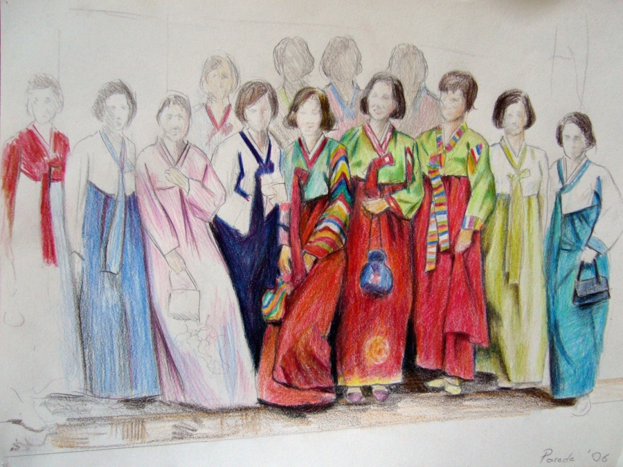 Saluti da Roma, Colorpencil, 30 x 20 cm