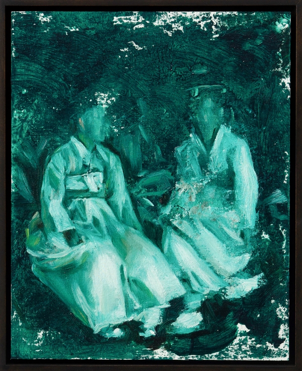 The Chat, Oil, 26 x 32 cm