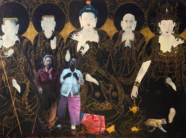 Amithaba Buddha, Oil, 180 x 250 cm